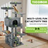Modern Multicoloured Soft Plush Cat Tree Pet Tower with Comzy Top Perch, Fluffy Condo, Long Sisal Rope and Bottom Condo - 4 of 4