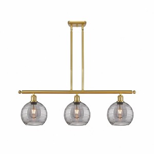Athens Deco Swirl - 3 Light Island In Industrial Style-11 Inches Tall and 36 Inches Wide - 1 of 1