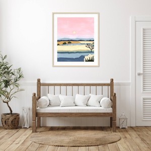 Amanti Art Pink Sunset Over Villacuri by Andrea Mejia Wood Framed Wall Art Print - 1 of 4