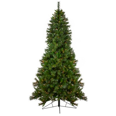 Northlight 7.5' Prelit Artificial Christmas Tree Half Wall Canyon Pine - Clear Lights