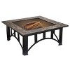 Fire Pit Table 33-Inch Square Wood Burning Outdoor Fireplace with 25lbs Box of Fatwood Kindling Wood, Screen, Cover, and Log Poker by Pure Garden - 4 of 4