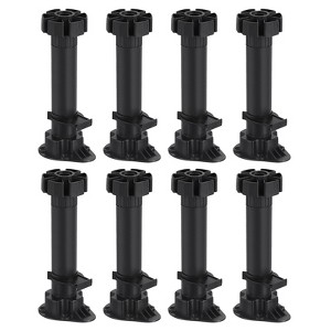 Unique Bargains Plastic Non-Skid Adjustable Leveling Feet for Chairs 8 Pcs - 1 of 4