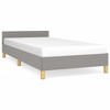 vidaXL Twin XL Fabric Bed Frame with Breathable and Durable Light Gray Headboard - 3 of 4