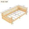 Lycvki Wood Platform Bed with Safety Guardrails and Detachable Fence - 4 of 4