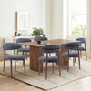 Set of 2 Modern Upholstered Wood Dining Chairs with Fabric Seat and Foot Pegs, Kitchen Side Chairs for Dining Room or Cafe - 2 of 4
