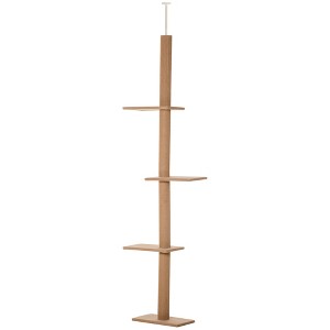 Floor-to-Ceiling Cat Tree Cat Climbing Tower with Sisal-Covered Scratching Posts Natural Cat Tree Activity Center for kittens Cat tower furniture - 1 of 4