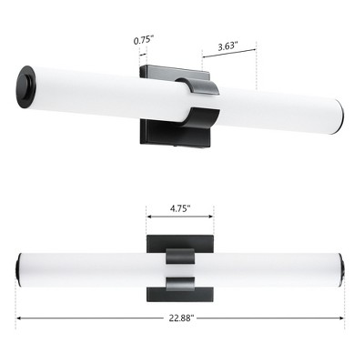Minimalist LED Black Wall Sconce Metal  Frosted Acrylic Fixture
