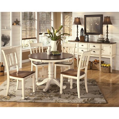 Cottage Charm Two-Tone Wooden Side Chair with Slat Back Design