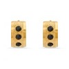 Steeltime Ladies 18k gold plated stainless steel and simulated black diamonds huggie earrings - 2 of 4