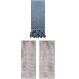 REGALWOVEN 3 Packs Cotton Soft Absorbent Tassels and Waffle Hand Towel - 1 of 4