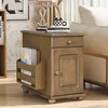 Vynxaria Series 12.6 in. Brown Rectangular MDF End Table with Flip Top and USB Ports - 2 of 4