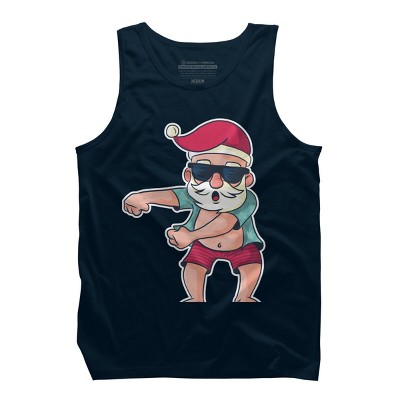 Men's Design By Humans Funny Christmas Flossing Santa By rasok Tank Top
