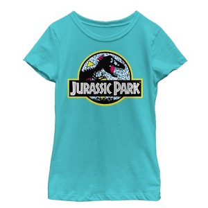 Girl's Jurassic Park Retro Party Logo T-Shirt - 1 of 3