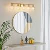 POWLIG 37.4-in 5-Light Gold Modern Dimmable Bathroom Transitional Vanity Light with Transparent Glass Shade - 4 of 4
