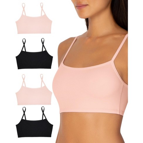 Smart & Sexy Women's Stretchiest Ever Cami Bralette 4 Pack  Blushing/blushing/black/black L/xl : Target