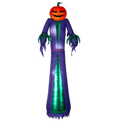 National Tree Company Pre-Lit Halloween Inflatable Giant Jack O' Lantern Sorcerer, LED lights, 12 Foot