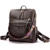 FURNIinspire Backpacks Backpack Travel Backpack, Laptop Backpack For Women, Convertible Ladies Fashion School Shoulder Bags, Brown, 5.5"*12.6"*13.4" - 2 of 4