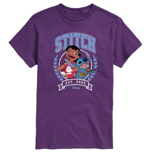 Men's - Disney - Stitch Collegiate Group Short Sleeve Graphic T-Shirt - 1 of 3