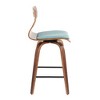 26" Mid-Century Modern Fixed-Height Counter Stool with Curved Backrest and Upholstered Seat (Set of 2) - 3 of 4