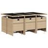 vidaXL 11 Piece Patio Dining Set – Beige Poly Rattan, Cushions Included, Space-Saving Storage, Tempered Glass Table for Outdoor/Backyard/Patio - 3 of 4