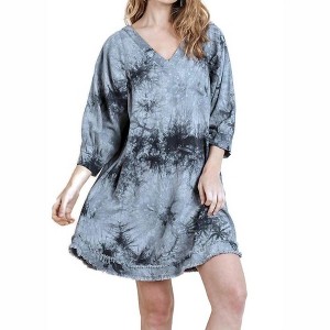 Women's Tie Dye Frayed Hem Dress - umgee - 1 of 4