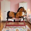 TopComfy Baby Bouncers and Rockers Kids Plush Rocking Horse Chair Toy Classic Horse Shape Soft Fabric Wrapping for Kids, Brown, 32.7"*11.23"*19.7" - 2 of 4