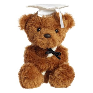 Aurora Small Wagner Bear Graduation Commemorative Stuffed Animal White Cap 8.5" - 1 of 4