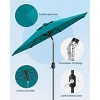 7.5ft Patio Umbrella, Table Umbrella Outdoor Patio with Crank Lift & Push Button Tilt, 6 Sturdy Ribs for Yard, Deck, Pool - 2 of 3