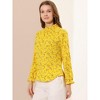 Allegra K Women's Boho Vintage Ruffled Neck Keyhole Back Floral Blouse - 4 of 4