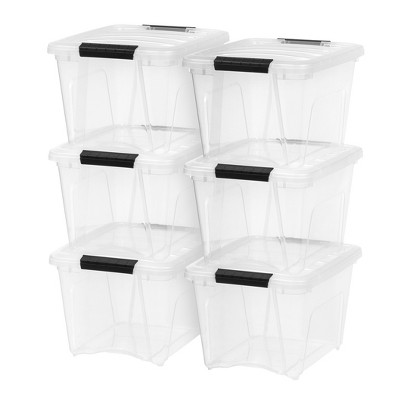 IRIS USA 19qt Plastic Storage Bin with Lid and Secure Latching Buckles