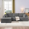 Mjkone 2-Pcs Free Combination Modular Sectional Sofas with Deep Seat,Corduroy L-Shaped Sofa with Chaise Lounge - 3 of 4