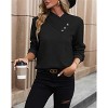 Women's V-Neck Pullover Sweatshirt Long Sleeve Casual Four seasons Top - 2 of 4