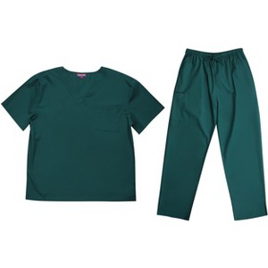 Tropi Mens Scrub Sets - Four Pocket Medical Scrubs Uniform (V-Neck with Cargo Pant) - 1 of 3