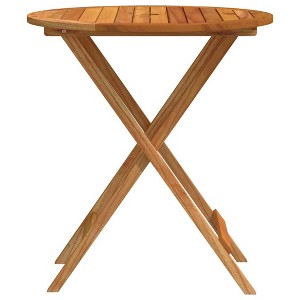 vidaXL Garden Table Wood Brown Solid eucalyptus wood Medium Foldable - 63" x 33.5" x 29.5" Brown - 1 of 4