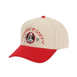 One Piece (Animated) Monkey D. Luffy Embroidery Poly Wool B104 Aframe Cap Snapback - 1 of 4