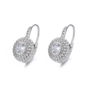 18K White Gold Lever-back Earrings with crystals - 1 of 4