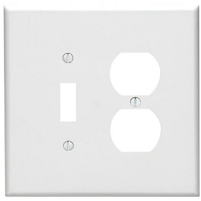 Leviton White 88105-000 2-gang Thermoset Plastic Duplex/Toggle Wall Plate 1 pk