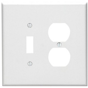 Leviton White 88105-000 2-gang Thermoset Plastic Duplex/Toggle Wall Plate 1 pk - 1 of 1