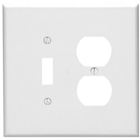 Leviton White 88105-000 2-gang Thermoset Plastic Duplex/Toggle Wall Plate 1 pk - image 1 of 1