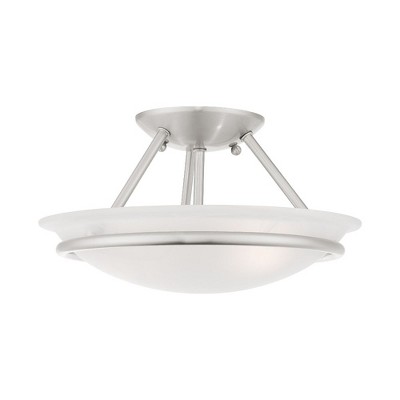 Livex Lighting Newburgh 2 - Light Semi-Flush Mount in  Brushed Nickel