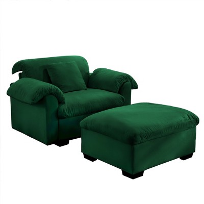 SKRAN Single Sofa Couch, Comfy Upholstered Deep Armchair with Storage, Modern Lounge Chair for Living Room Bedroom, Small Space