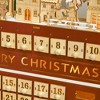 Whisen Christmas Advent Calendar, Wooden Bus Holiday Decoration with Countdown Drawer, Santa Claus Street House - Red - 3 of 4