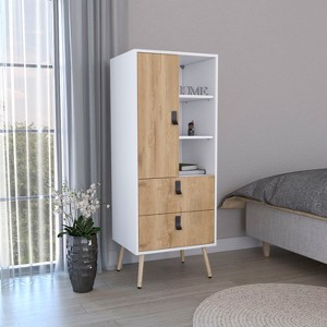 Huna Tall Dresser, Unit with Door, 2 Drawers, and Open Shelves - 1 of 1