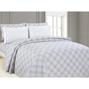 6-Piece Printed Sheet Set with Embroidered Pillowcases, Cruiser Plaid, Full - 1 of 3