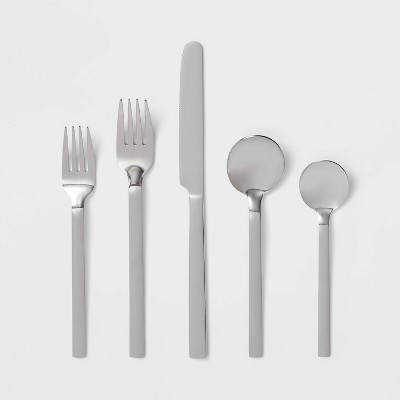 5pc Matte Finish Flatware Set Black - Hearth & Hand™ with Magnolia