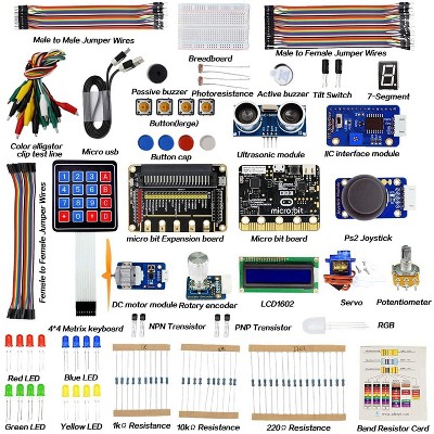 Adeept ADB001 BBC Micro:bit Electronic Component Circuit Programming Starter Kit With 31 Project Tutorial Book, Blocks and Python Code