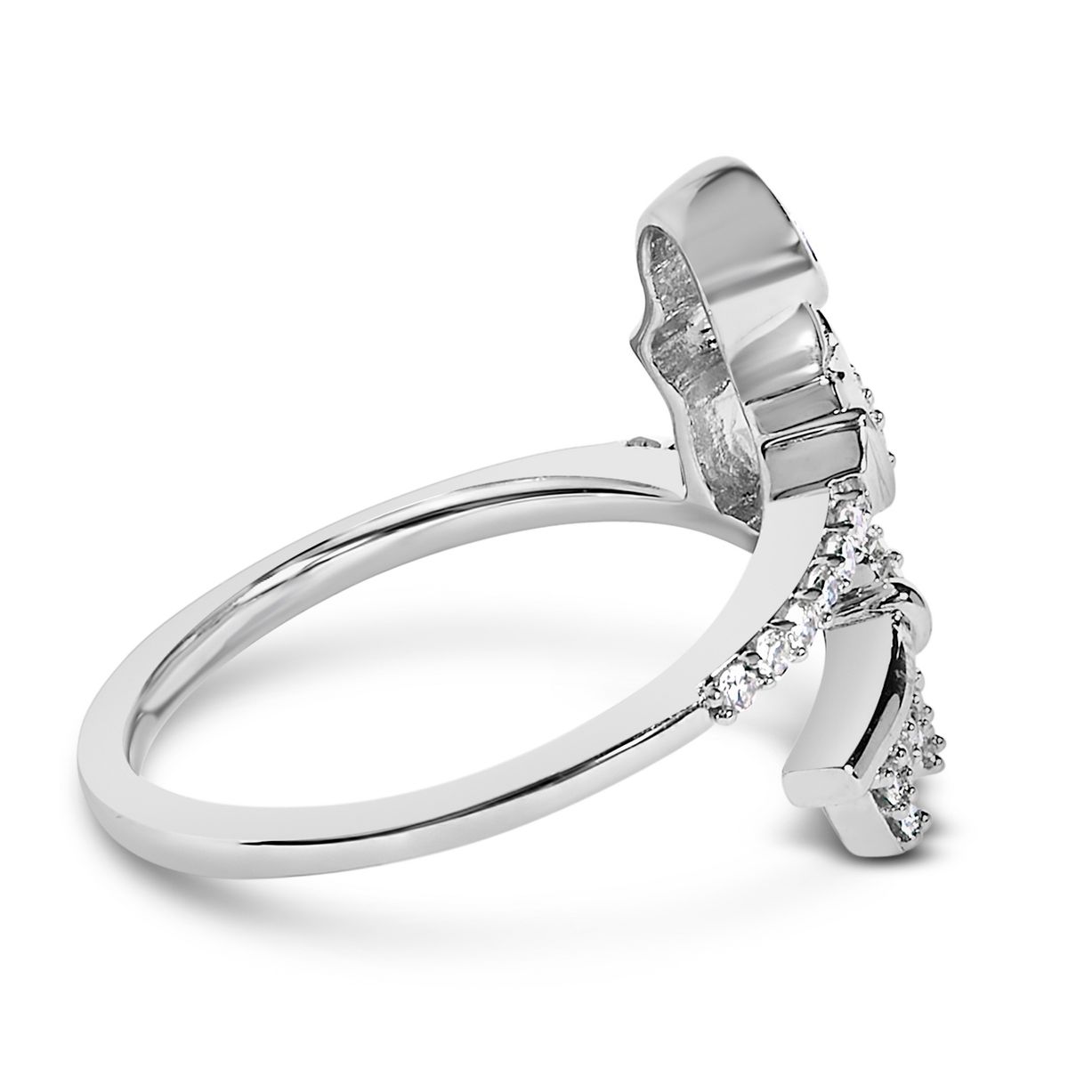 Haus of Brilliance .925 Sterling Silver 1/6 Cttw Key and Keyhole Diamond Ring - thumbnail 2