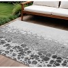 Gray Silver And Charcoal Abstract Washable Indoor Outdoor Area Rug - 2 of 4