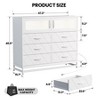8 Drawer Dresser with LED Lights & Charging Station, Tall White Dresser with 6 Drawers and 2-Door Cabinet, Modern Storage Chest for Bedroom - 3 of 4