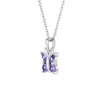 Girls' Purple CZ Butterfly Sterling Silver Necklace - In Season Jewelry - 2 of 4